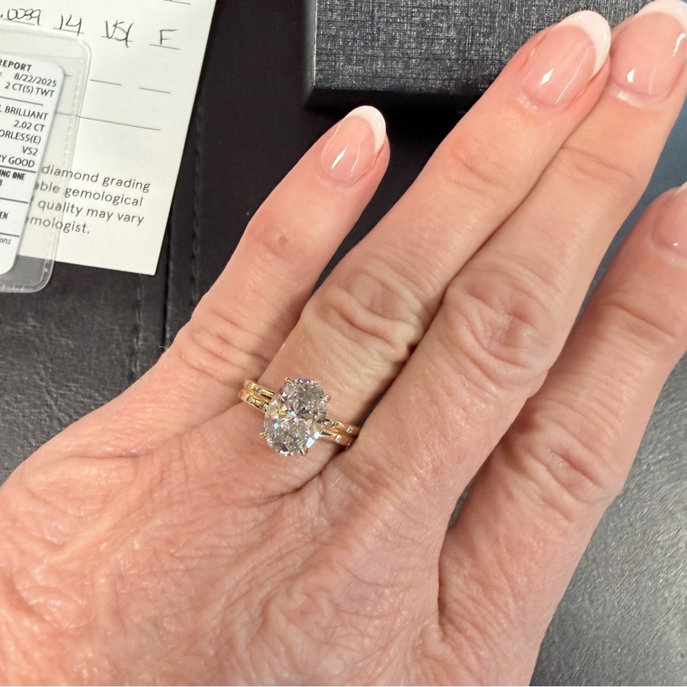 NWT Kay Now + Forever Oval-Cut Lab-Grown Diamond vs2 2.02ct tw 14K Yellow Gold - Picture 5 of 13